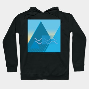 80s Style Aesthetic Desert Pyramids Design Hoodie